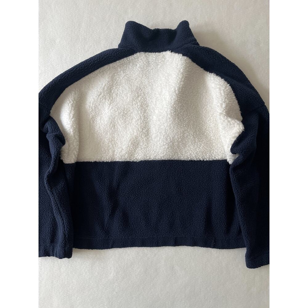 Columbia Jacket Womens XL Blue White Sherpa Fleece Colorblock Snap Front Relaxed - Picture 12 of 12